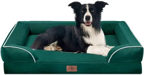 Vista 694 de Comfort Expression Cama ortopédica para perros extra grandes de 45 x 35 pulgadas, cama para mascotas XL de espuma tipo caja de huevos impermeable