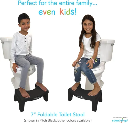 Vista 4 de Taburete plegable de 7 pulgadas El único taburete plegable para inodoro Cómodo y compacto – ideal para viajes Se adapta a todos los inodoros