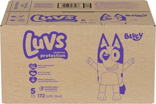 Vista 13 de Luvs Pañales - Tamaño 5, 172 unidades, Bluey Platinum Protection Baby Diaper
