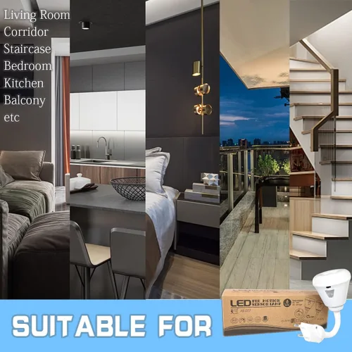 Vista 4 de Luz nocturna enchufable con sensor de movimiento, luz LED con sensor infrarrojo de 6W, luz AC 85-265V PIR sensor infrarrojo detector de movimiento