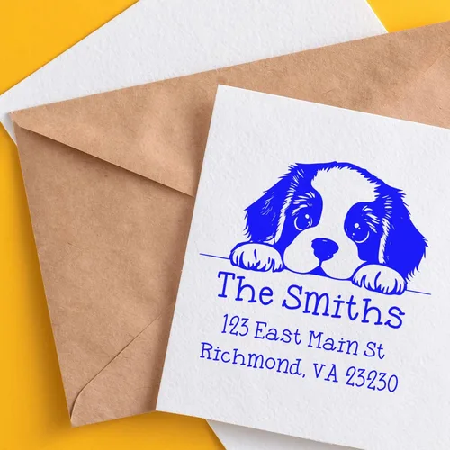 Vista 87 de Sello de alta calidad para cachorros Airedale Terrier – Sello de dirección personalizado – Ideal para los amantes de los perros – Elección de 5