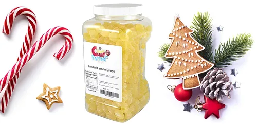 Vista 8 de Sarah's Candy Factory Sanded Lemon Drops - Caramelo duro antiguo (sin gluten) en frasco, 6 libras