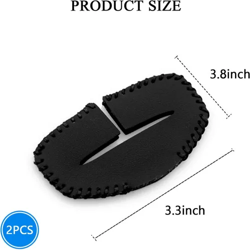 Vista 2 de Funda protectora de hebilla para cinturón de seguridad de automóvil, 2 piezas, almohadilla de cuero, protector de abrazadera para cinturón