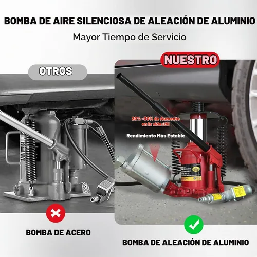Vista 2 de BIG RED TQ20006D-1 Torin - Gato de botella neumático hidráulico de perfil bajo soldado: bomba de aleación de aluminio y equipo de liberación lenta