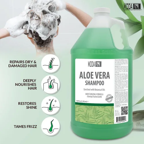 Vista 2 de MODA Champú hidratante para todo tipo de cabello, 128 onzas, profesional, limpia y acondiciona profundamente, fortalece, restaura y da brillo a tu
