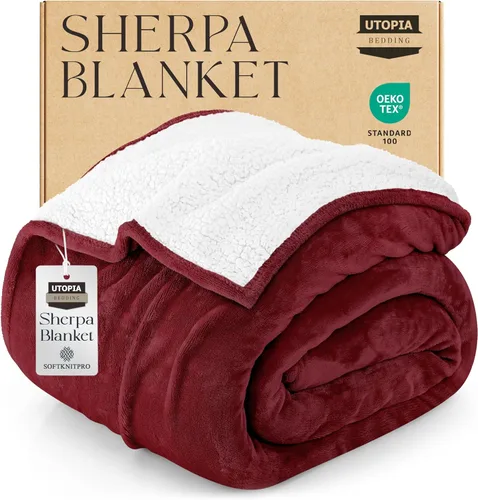 Vista 25 de Utopia Bedding Manta Sherpa Tamaño Throw (Negro, 50x60 Pulgadas) - Manta Reversible de Vellón Suave y Ligera para Cama, Sofá, Sillón, Camping