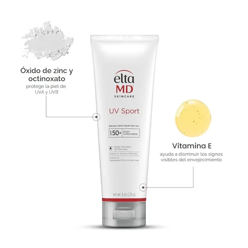 Vista 6 de EltaMD UV Sport Sunscreen Lotion SPF 50 - Face and Body Sunscreen SPF 50, Water & Sweat Resistant, Zinc Oxide Formula for Active Lifestyles