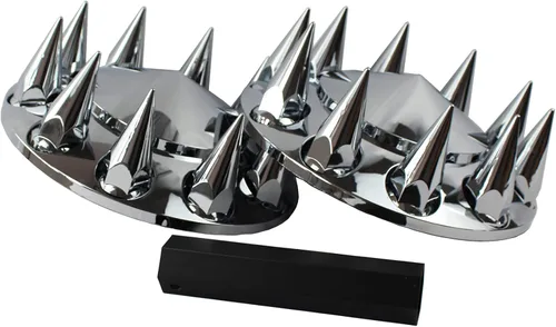 Kits de cubiertas de eje delantero de plástico ABS cromado con cubretuercas roscables de 1.29 pulgadas para semirremolques en pares (con puntas)