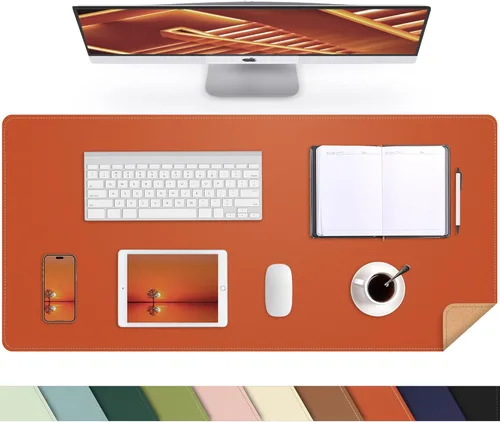 Vista 67 de Protector de escritorio de cuero, tapete de escritorio grande con corcho natural y cuero PU, alfombrilla para mouse, alfombrilla de escritorio