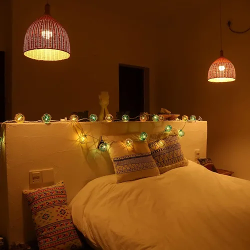 Vista 8 de Guirnalda de luces tipo farol, con temática oceánica, flotador, luces de bola flotante, verde y azul