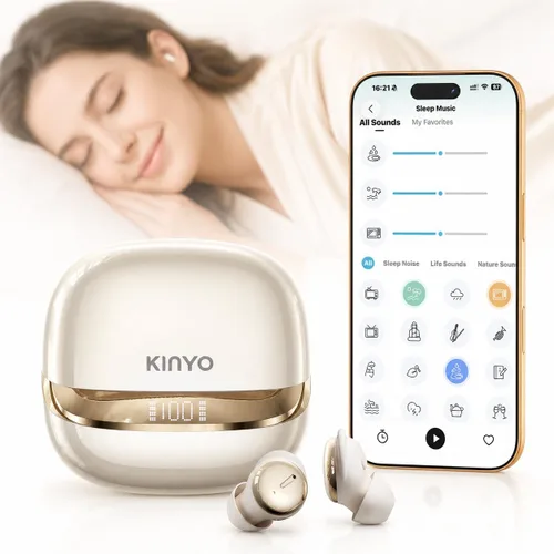 Kinglucky Auriculares para dormir de lado, mini auriculares con cancelación