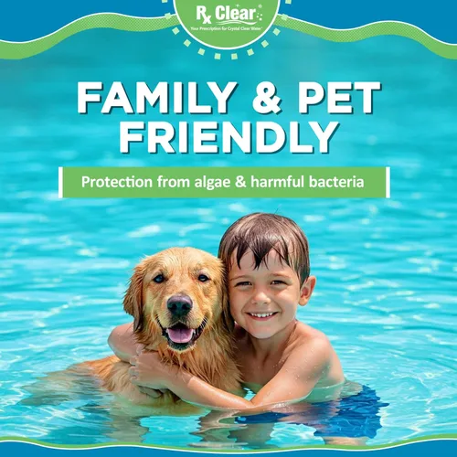 Vista 3 de Rx Clear Cloro granular para piscina de 2 libras Uso como bactericida, algicida y desinfectante en piscinas, jacuzzis y spas Estabilizado