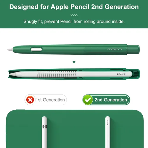 Vista 2 de MoKo Funda con soporte para Apple Pencil de 2 generación, funda protectora retráctil para lápiz con clip resistente para iPad Mini 6 2021, iPad Air