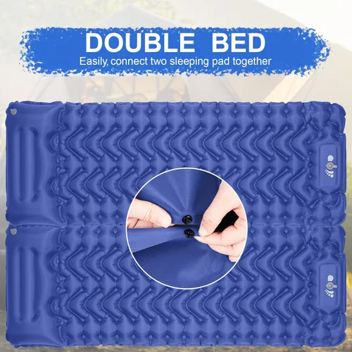 Vista 2 de Colchoneta para dormir, colchoneta inflable ultraligera para acampar, bomba integrada, lo último para campamento, senderismo, Airpad, bolsa