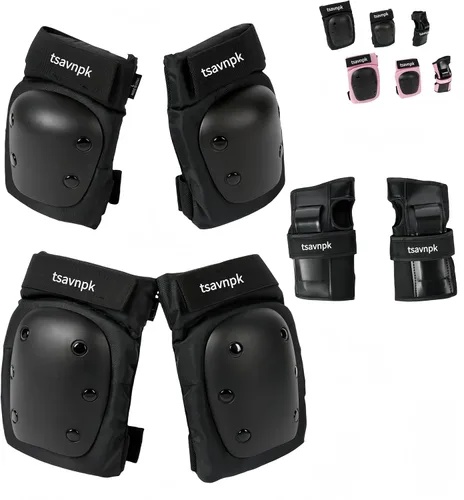 Vista 10 de Adult Knee and Elbow Pads Set with Wrist Guards – Skateboarding Protective Gear for Adults, Adjustable Protective Pads for Roller Skating, BMX