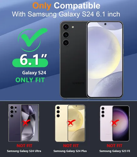 Vista 2 de Temdan - Funda diseñada para Samsung Galaxy S24, impermeable con lente y protector de pantalla incorporados