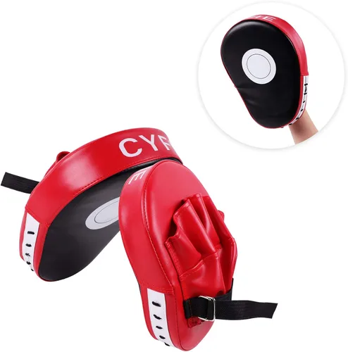 Vista 4 de Boxing Pads Curved Focus Punching Mitts Training Hand Target Pads Gloves Training Focus Pads for Kickboxing, Karate, Muay Thai Kick, Sparring, Dojo