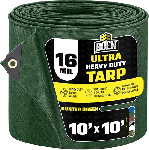 Vista 33 de Lona ultra resistente impermeable con cubierta grande Marrón, 4 x 20 pies / 0.630 in de grosor Lonas a prueba de rasgaduras Material de tejido