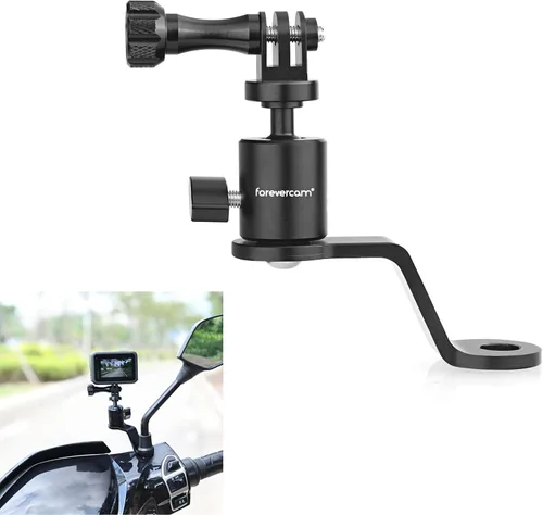 Vista 2 de Forevercam Soporte de aluminio para manillar de bicicleta y cámara de motocicleta para GoPro de aluminio para espejo retrovisor de motocicleta