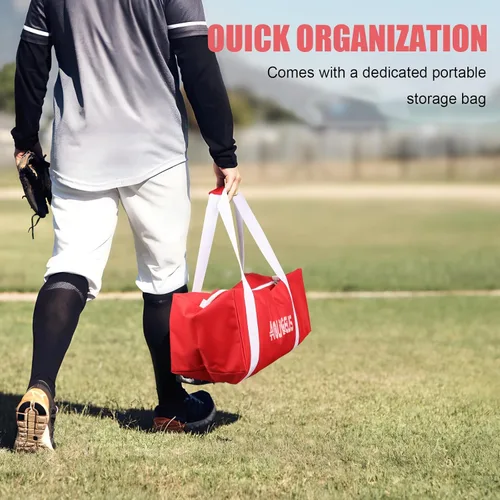 Vista 10 de Red de práctica de béisbol y sóftbol de 6'x6', red de lanzamiento, red de bateo, con zona de strike adicional, objetivo y marco de arco