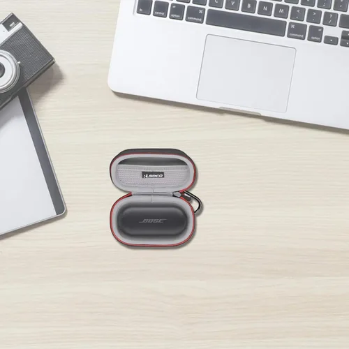 Vista 6 de RLSOCO Funda rígida para Bose QuietComfort (modelo 2020) / Auriculares deportivos inalámbricos con cancelación de ruido - Negro Bolsa
