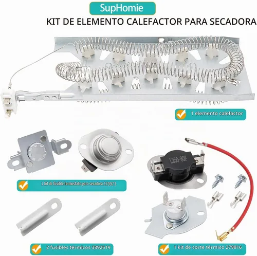 Vista 2 de WED5620HW0 WED5620HW2 WED5620HW1 Kit de elemento calefactor para secadora para hidromasaje
