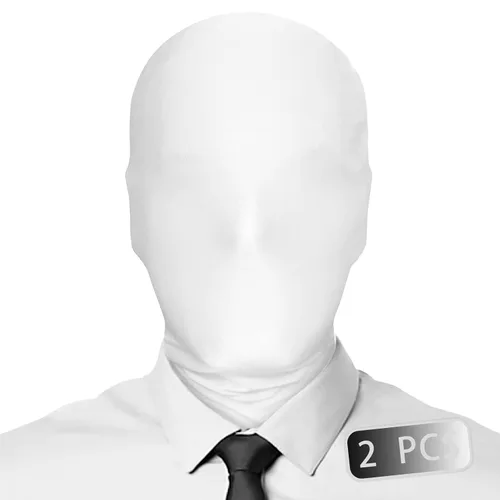 2 máscaras de cara completa, color blanco, 2 piel, Halloween, cosplay, capucha de elastano, para tela unisex