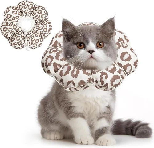 ComSaf Collar de cono para gato suave - Collar E para gatos conos para dejar de lamer después de la cirugía, collar isabelino de recuperación para