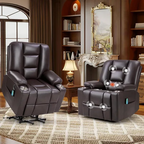 Vista 13 de HAOMARKETS Power Lift Recliners with Massage and Heat for Elderly, Electric Lifting Recliner Chair with Cup Holders & USB Port, Oversized Reclining