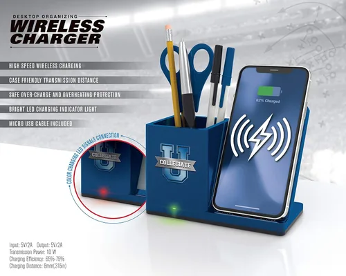 Vista 4 de SOAR NCAA - Soporte de carga inalámbrico unisex para teléfono celular y organizador de escritorio