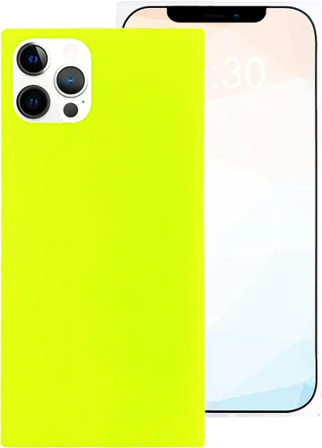 Vista 11 de Compatible con Neon Phone Rectangle iPhone 14 Funda para mujer, diseño de lujo de fluorescencia brillante, flexible, suave, delgada, de gel de goma
