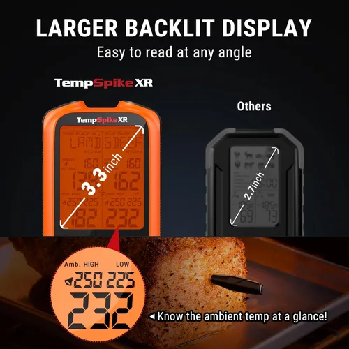 Vista 8 de Termómetro de carne inalámbrico digital ThermoPro TempSpike 1000FT con 2 sondas ultradelgadas mejoradas, termómetro de cocina para alimentos