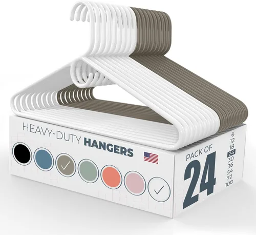 Vista 22 de Neaties Perchas de ropa resistentes paquete de 20 (24 unidades), fabricadas en los Estados Unidos, perchas de plástico de capacidad de 8 libras