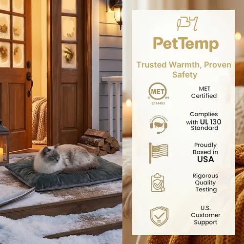 Vista 4 de Cama inflable climatizada para perros y gatos, almohadilla térmica impermeable para mascotas autoinflable con control automático de temperatura