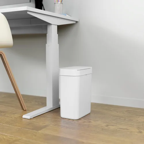 Vista 4 de iTouchless Cubo de basura con sensor de baño de 3 galones, pequeño cubo de basura delgado automático sin contacto de 10 litros con tapa, cesta