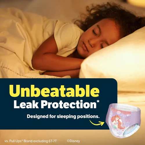 Vista 6 de Goodnites Ropa interior nocturna para niñas, talla extra pequeña (28-43 libras), 15 unidades, el embalaje puede variar