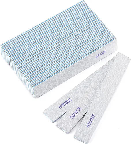 Vista 15 de 10 unidades de limas de uñas de grano 80/80 rectangulares para uñas acrílicas, limas de pulido reutilizables de doble cara, tableros de lima de uñas