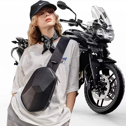 Vista 7 de Mochila tipo bandolera impermeable para hombro, bolsa de hombro casual, Negro, M, Mochilas Daypack