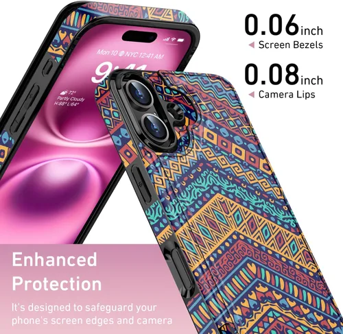 Vista 500 de LETO para iPhone 15 Pro Funda tipo cartera - Tapa tipo folio con patada - Diseños de moda - Tarjetero - Funda protectora para mujeres y niñas - 6.1