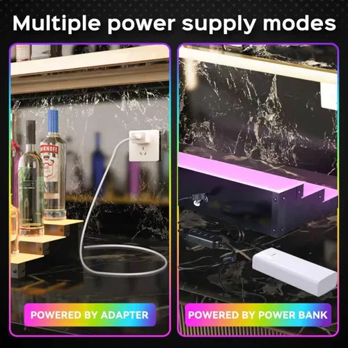 Vista 5 de Paquete de 2 estantes de exhibición de botellas de licor con luz LED, soporte de pared de barra de madera, 15.7 pulgadas, paquete de 2, con control