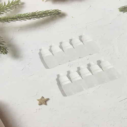 Vista 4 de 30 unids 0.2 fl oz botella de plástico vacía exprimible cuentagotas de plástico botella cuentagotas de plástico contenedor portátil con tapón