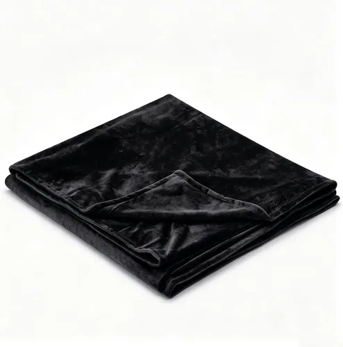 Vista 4 de TONGDADA Weighted Blanket Cover (Black Minky, 48''x72'' Duvet Cover)
