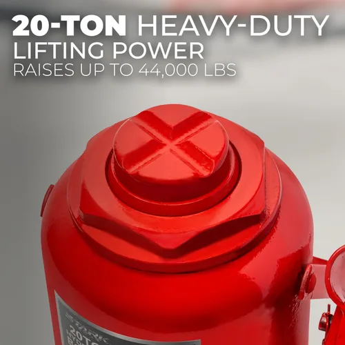 Vista 2 de Stark USA Gato hidráulico de botella de 20 toneladas, equipo de levantamiento de pesas de gran capacidad con mango automotriz (40,000 libras)