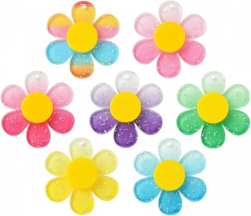 Vista 15 de Ipotkitt 100 dijes acrílicos de luna coloridos con temática celestial, mini cuentas de luna creciente para accesorios de fabricación de joyas