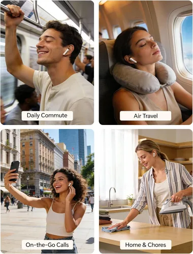 Vista 8 de Auriculares Bluetooth inalámbricos verdaderos: auriculares Bluetooth ultraligeros para comodidad durante todo el día, auriculares TWS impermeables