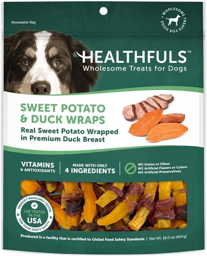 Vista 12 de Golosinas de batata con pollo envuelto para perros Healthfuls, 16oz