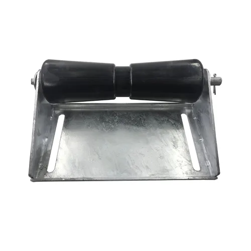 Vista 9 de Rodillo de quilla de remolque de barco de 10 pulgadas con kit de montaje de soporte, rodillo de remolque de barco, acero galvanizado, goma negra