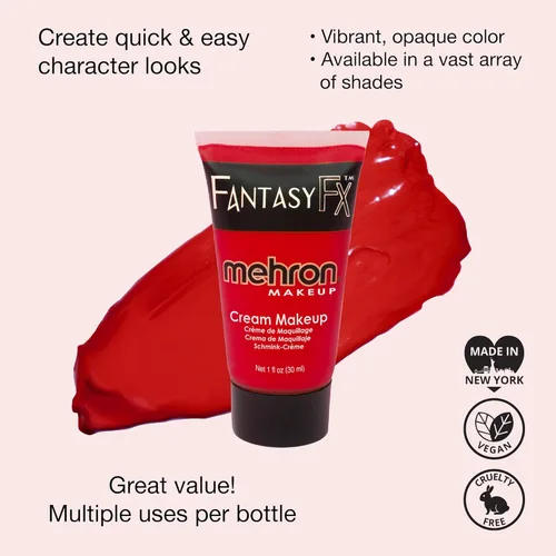 Vista 2 de Mehron Makeup Fantasy FX Pintura facial y corporal a base de agua (1 onza) (rojo)