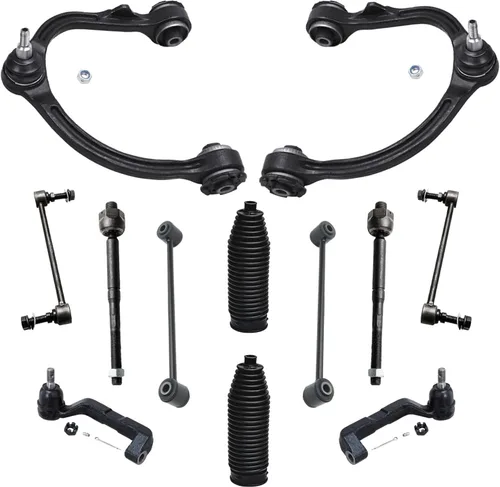 Vista 86 de Detroit Axle - Kit de suspensión completo de 12 unidades para Dodge Ram 1500 4x4 solamente - 2 brazos de control superiores y rótulas, 2 rótulas