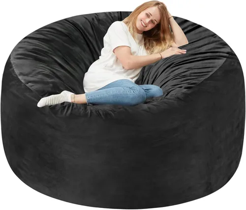 Vista 12 de Homguava Silla de Puf de 2 Pies: Pufs de 2' con Espuma de Memoria Rellenos, Cómodas Sillas de Puf Redondas con Funda de Terciopelo Holandés - Rosa